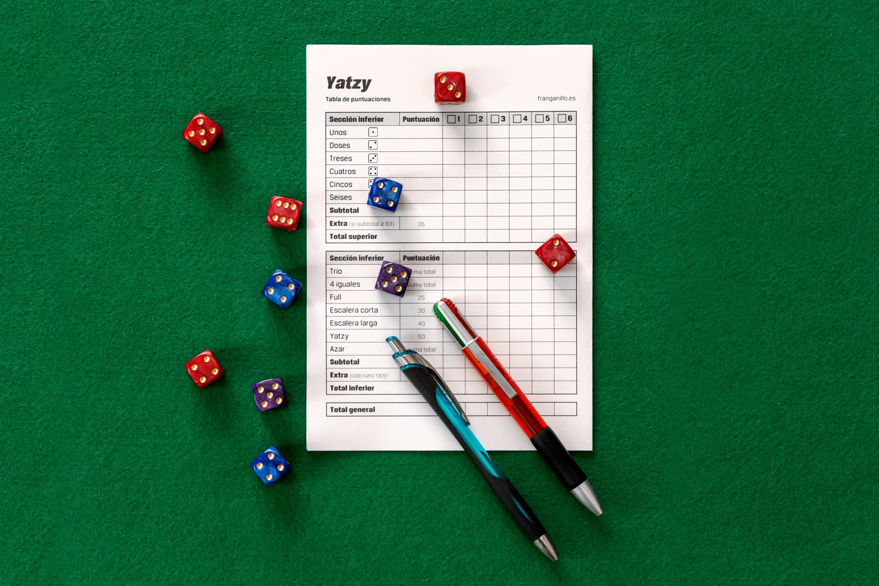Description et Règles du jeu de société "Yahtzee" Jeux de Table